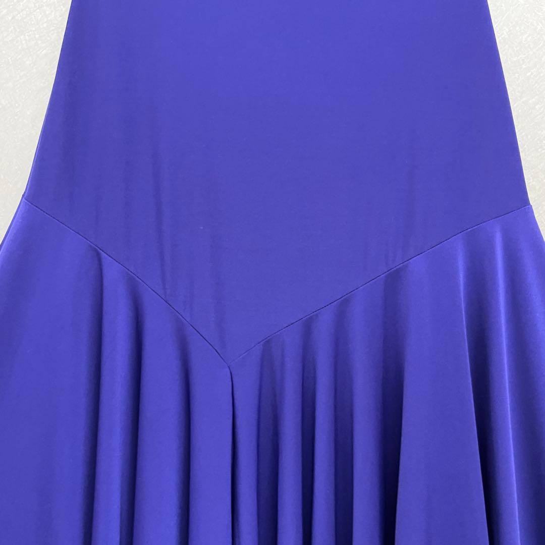 新品 社交ダンス セットアップ 紫無地 黒レース