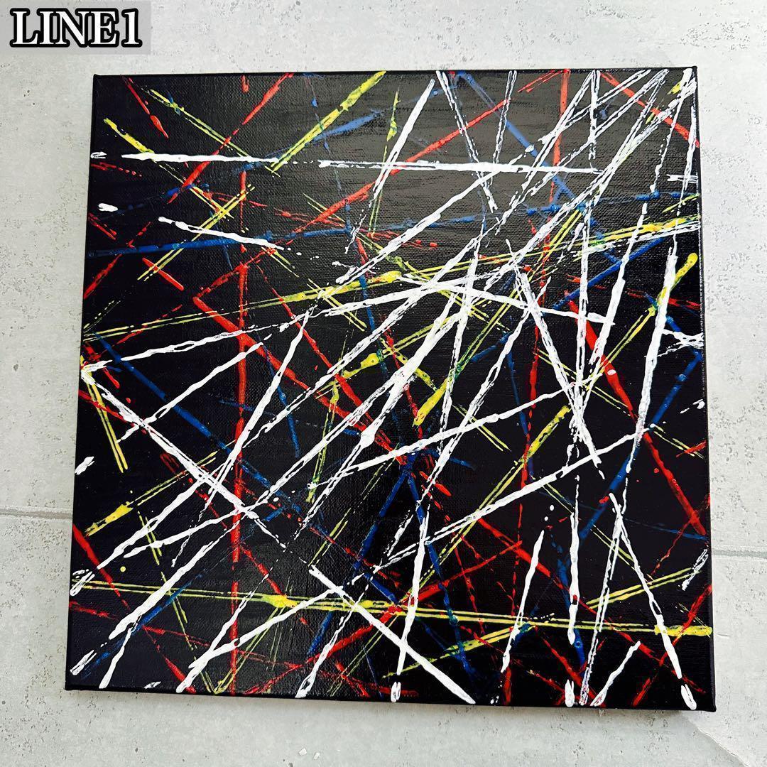 抽象画『LINE1』　現代アート　宇宙　創造　アクリル絵の具　幾何学