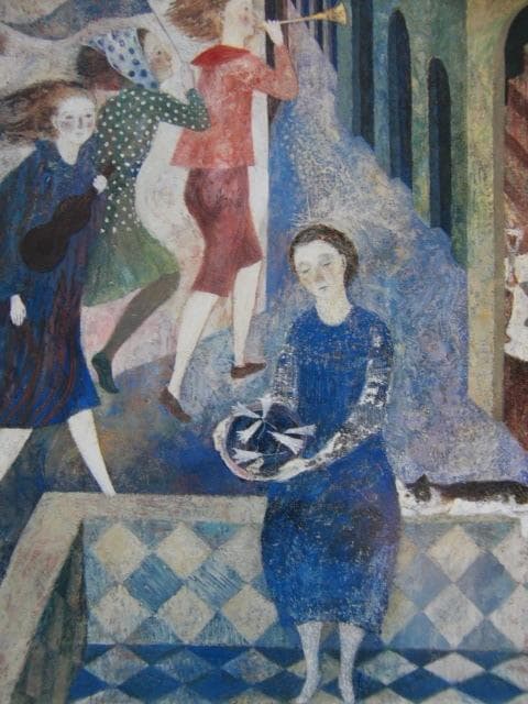 横江逸美、【カーニバルの朝】、希少な画集画、新品高級額 額装付、状態良好