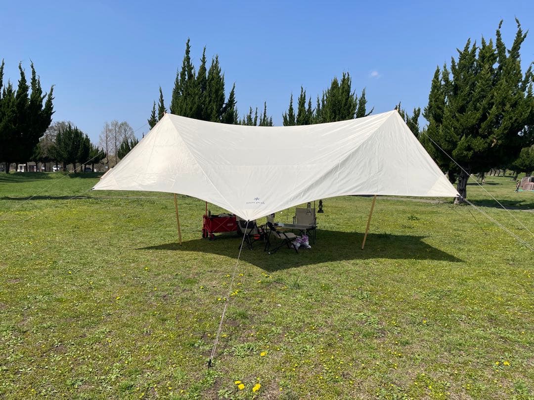 【美品】 peak　HD タープ ヘキサ エヴォ Pro. アイボリー