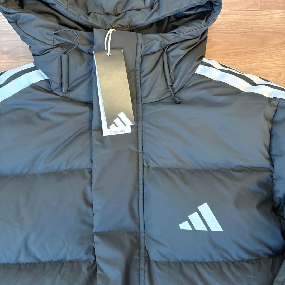 アディダス スリーストライプス レギュラーフィット ロング ダウン コート XL