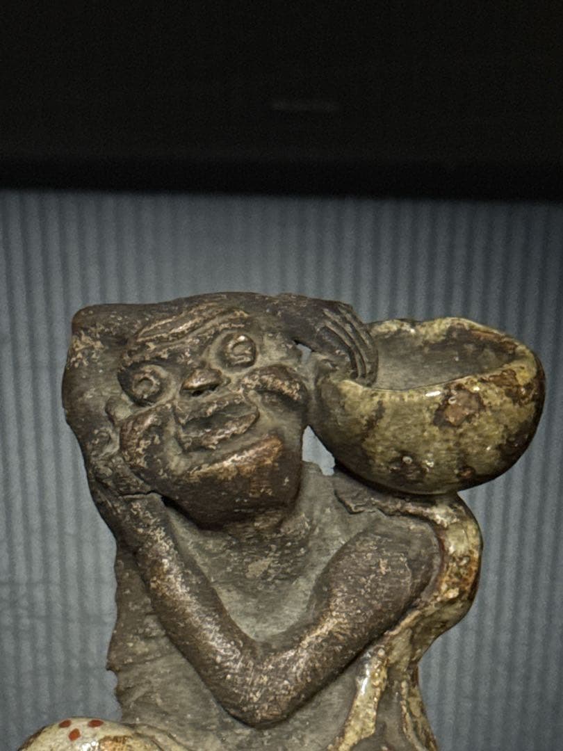 平安 名人 村田永翁 造 彩色羅漢図 香立 置物