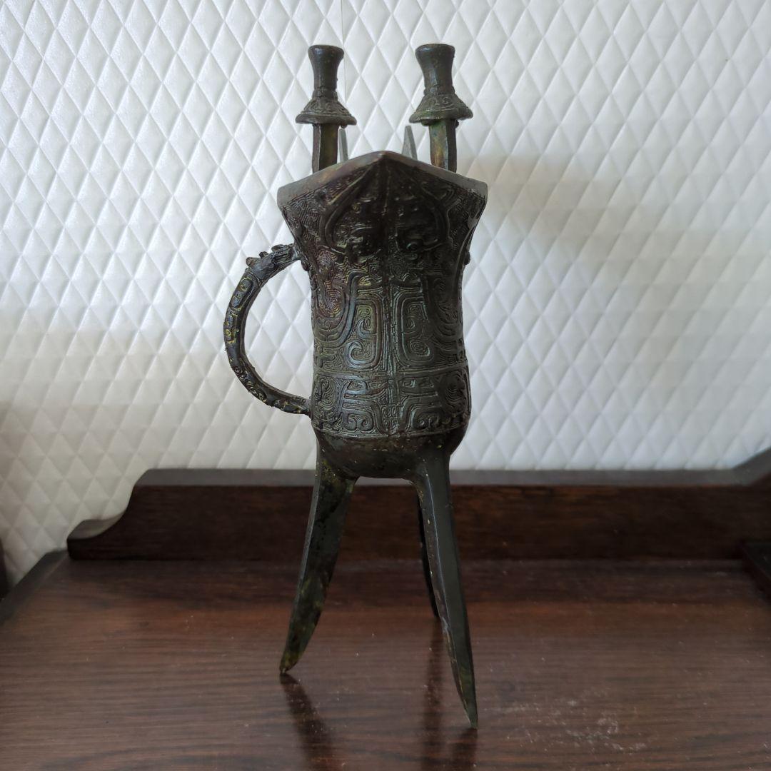 骨董　爵　しゃく　古青銅器 酒器　茶道具　茶道　アンティーク