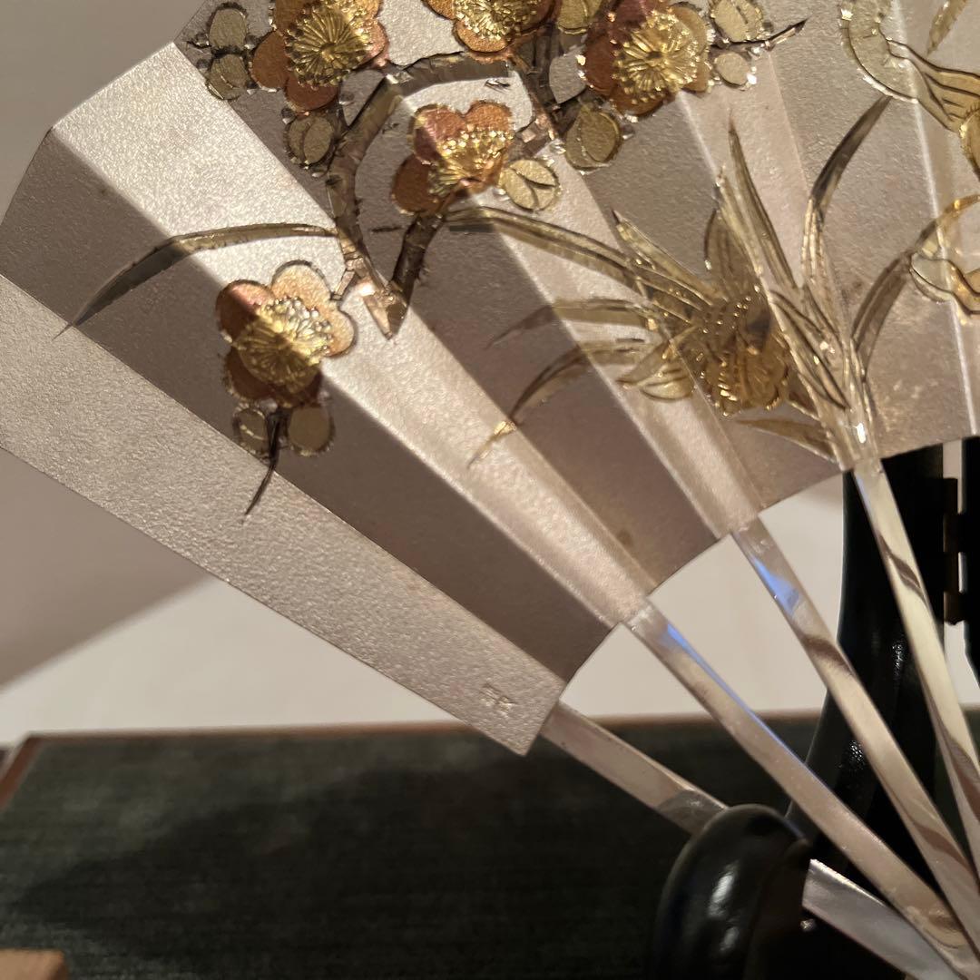 武比古 純銀 扇子 四君子 7号