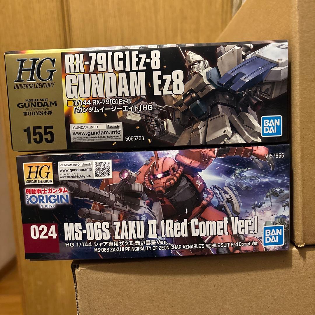 ニューガンダム サザビー ガンダムEｚ８　シャア専用ザクII HG4点セット