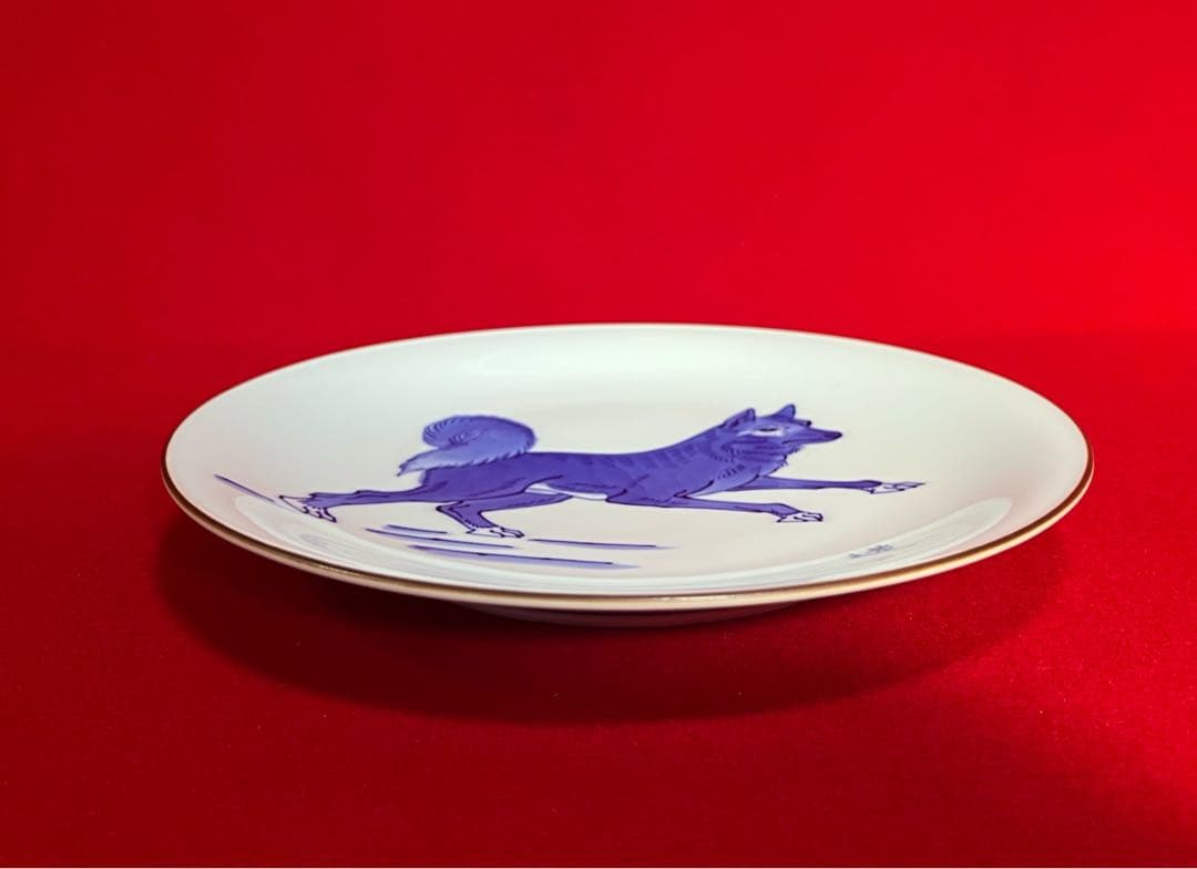 宮内庁御用達 十四代辻常陸製 干支戌　飾皿 木箱付き　コレクション