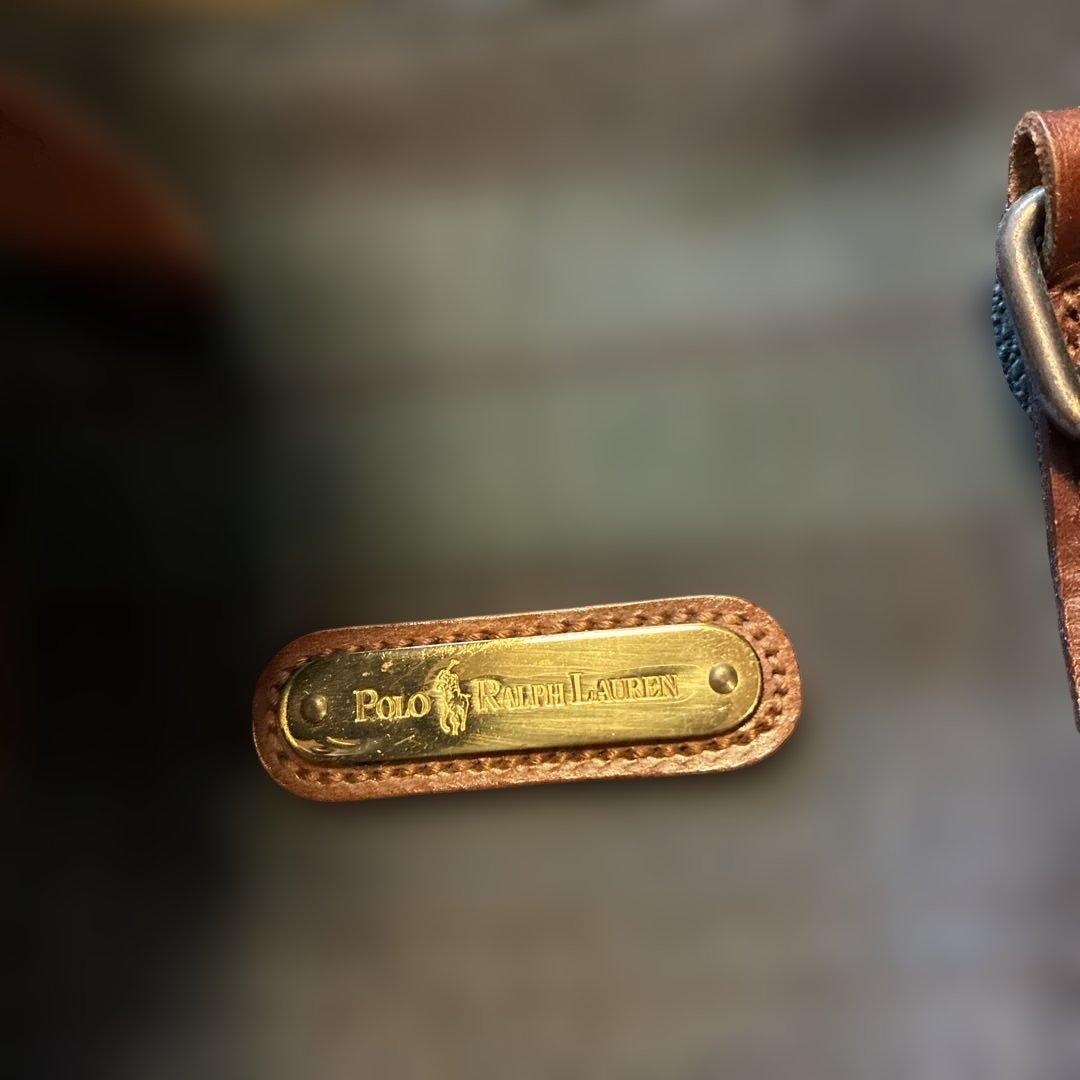 ポロラルフローレンボストンバッグ 左金具のみ壊れ チャーム付　肩にかける紐無し