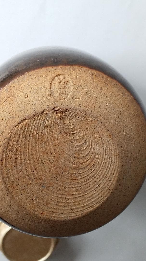 膳所焼 淡海ぜぜ 陽炎園 茶入 仕覆 永観堂金襴 茶道具 共箱 美品 です。