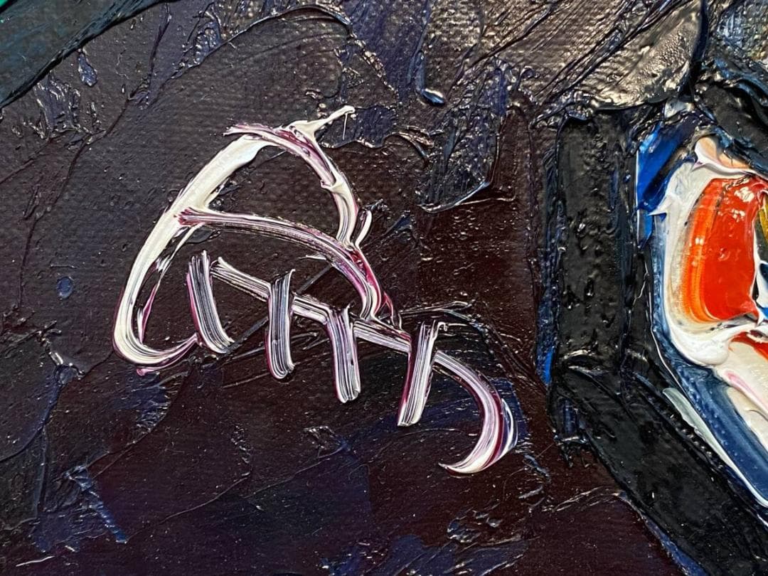 「真作」宮田為義　薔薇の絵　靜物画　絵画　油彩画　額装　F15号