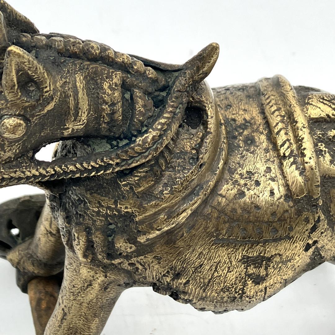 インド　寺院玩具　ヴィンテージ　馬　ウマ　動物　置物　真鍮　アンティーク