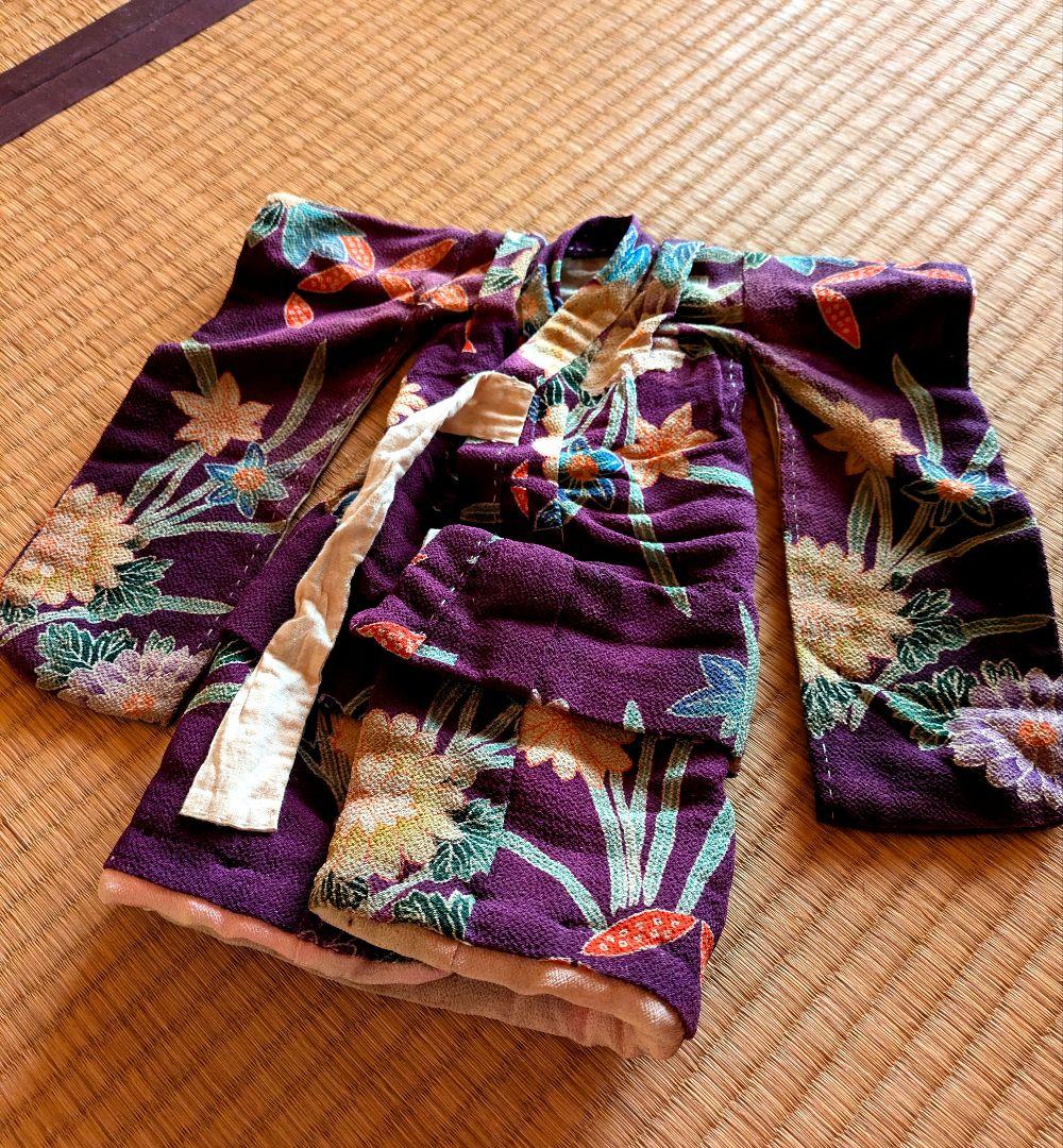 2*r様 昭和初期　正絹縮緬　市松人形 ２体 伝統工芸品 紫 赤　ビスクドール