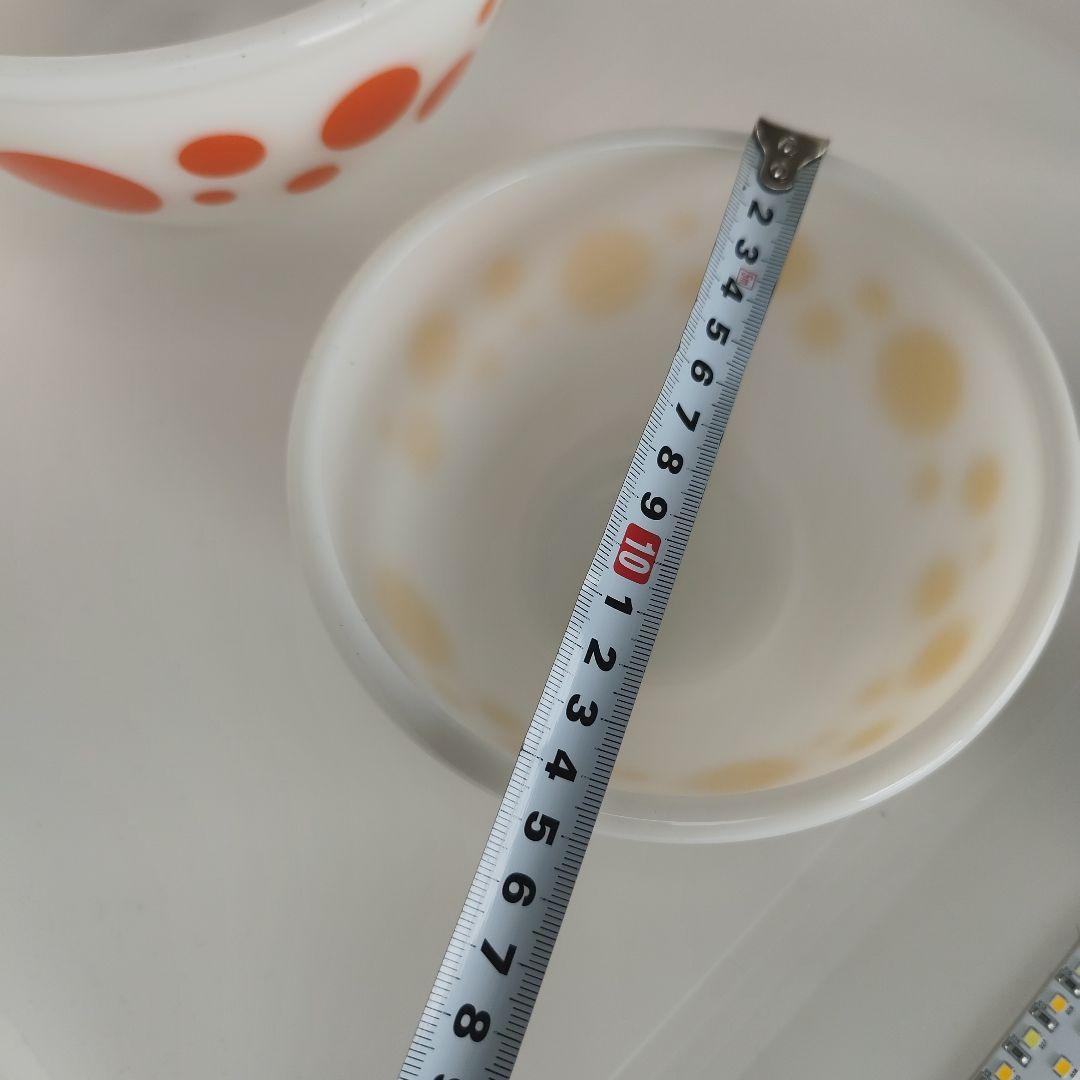 美品　Hazel Atlas ヘーゼルアトラス　ポルカドット　水玉　ボウル 4個