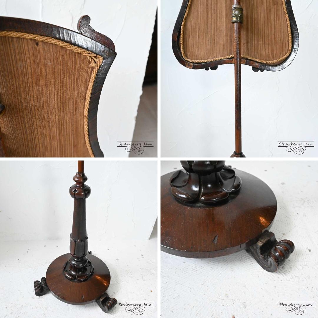 L3601-34 英国アンティーク ファイヤースクリーン スタンド プチポワン