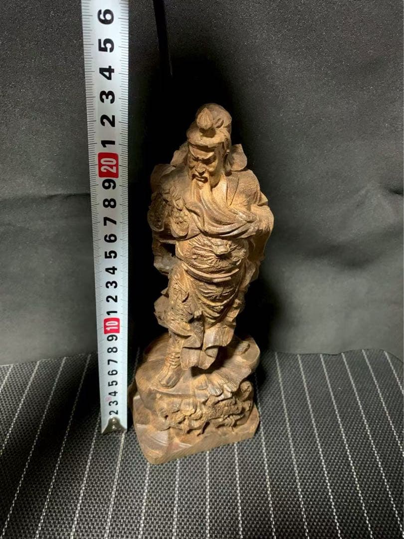 沈香木製立像 伝統的彫刻 約30cm