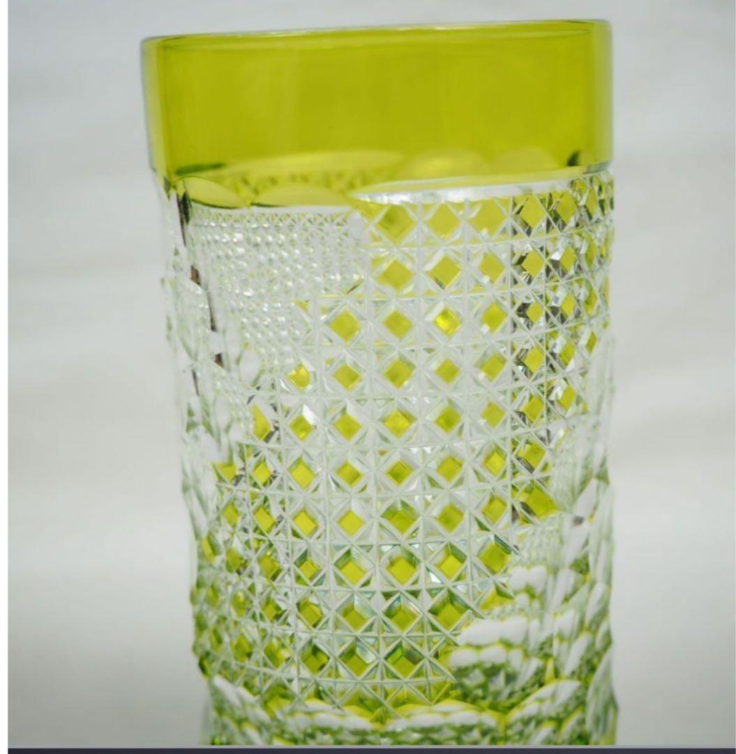 送料無料　伝統工芸士『篠崎清一』作江戸切子グラス2点　共箱　真作保証　篠崎硝子