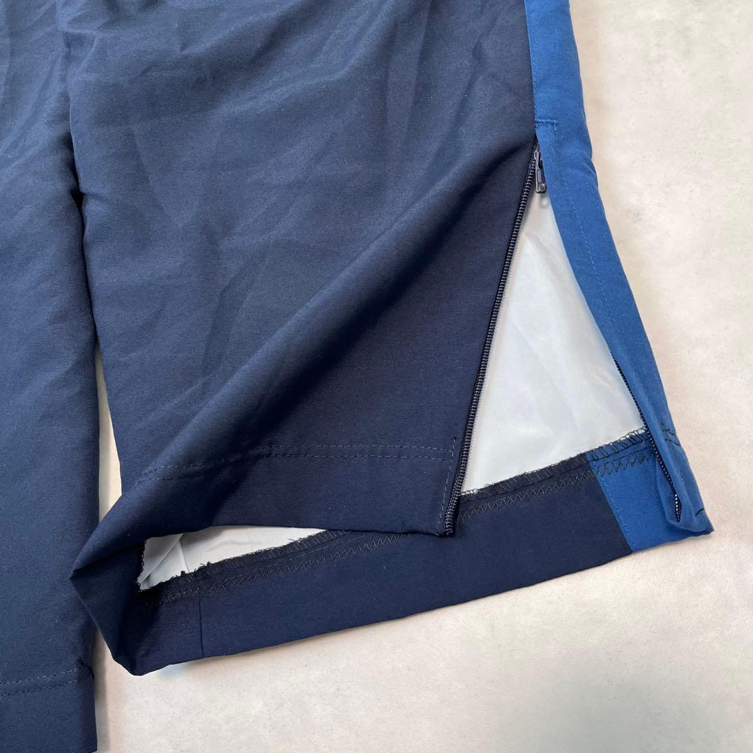 00s adidas バギートラックパンツ 3ライン 刺繍ロゴ ネイビー L