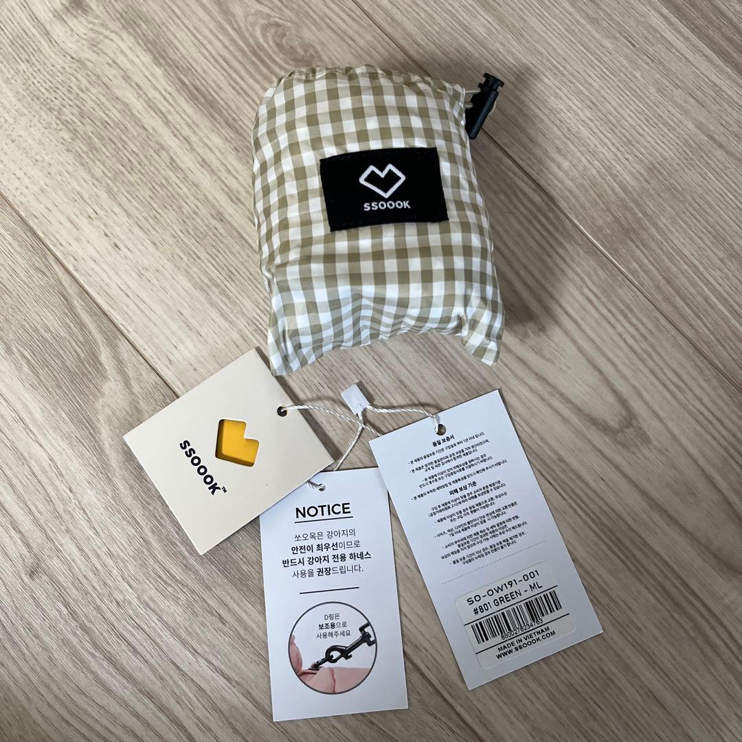 SSOOOK ソーク チェックカバーオール MLサイズ オリーブグリーン