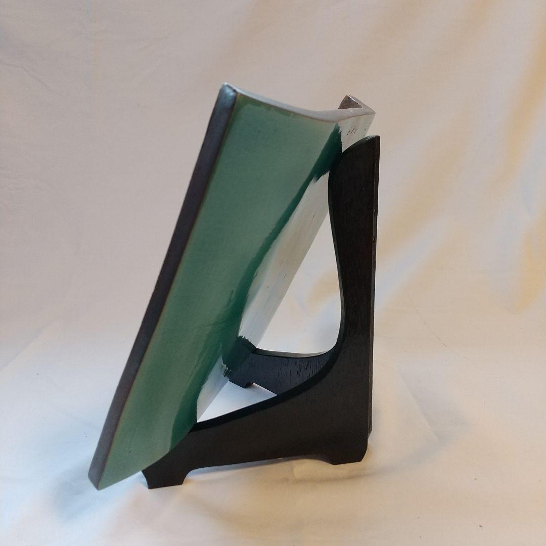 色絵果鳥  飾皿   浅蔵与成銘  共箱  皿立て付き