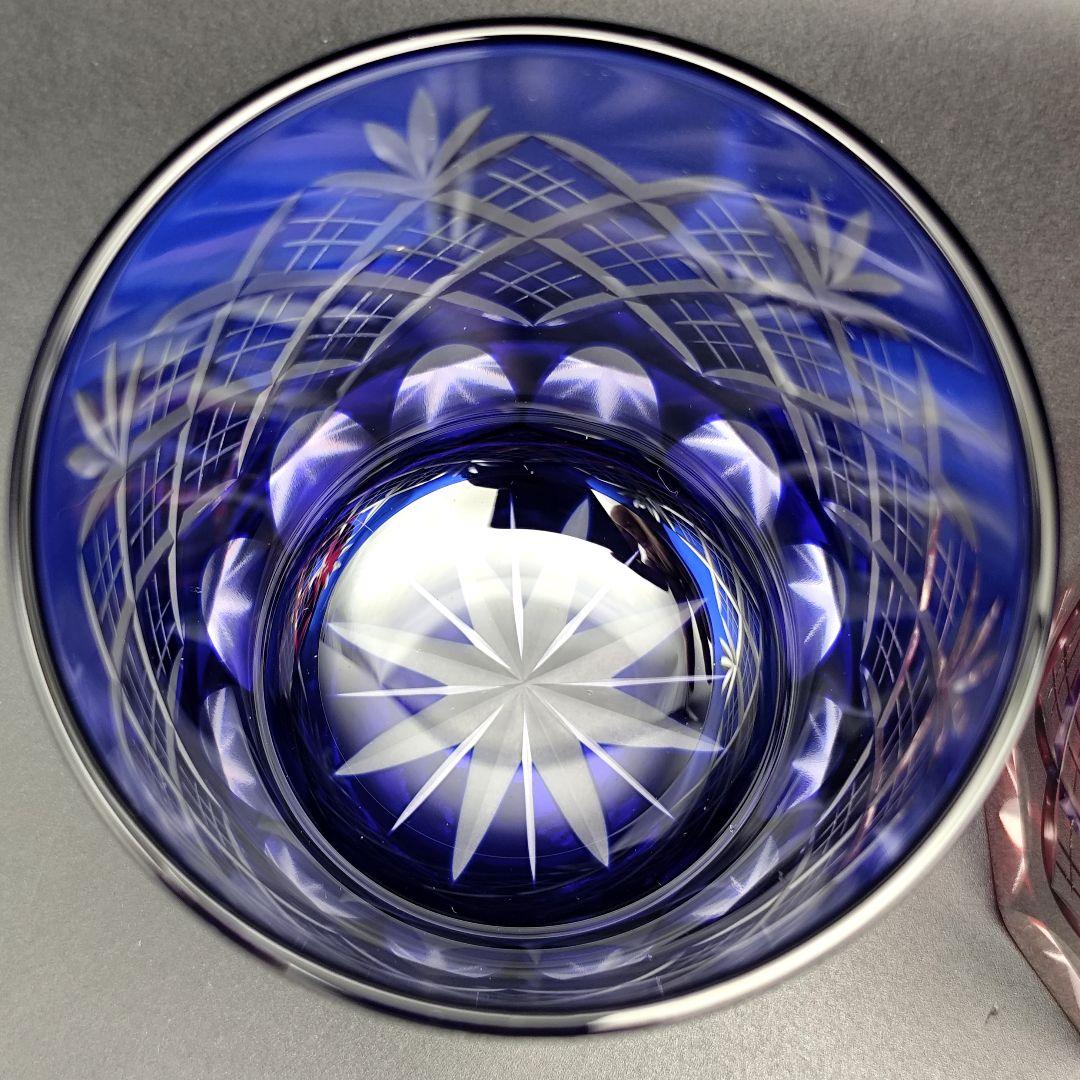 未使用美品☆定価約2万円 江戸切子 ペアロックグラス（切子、江戸切子、薩摩切子）