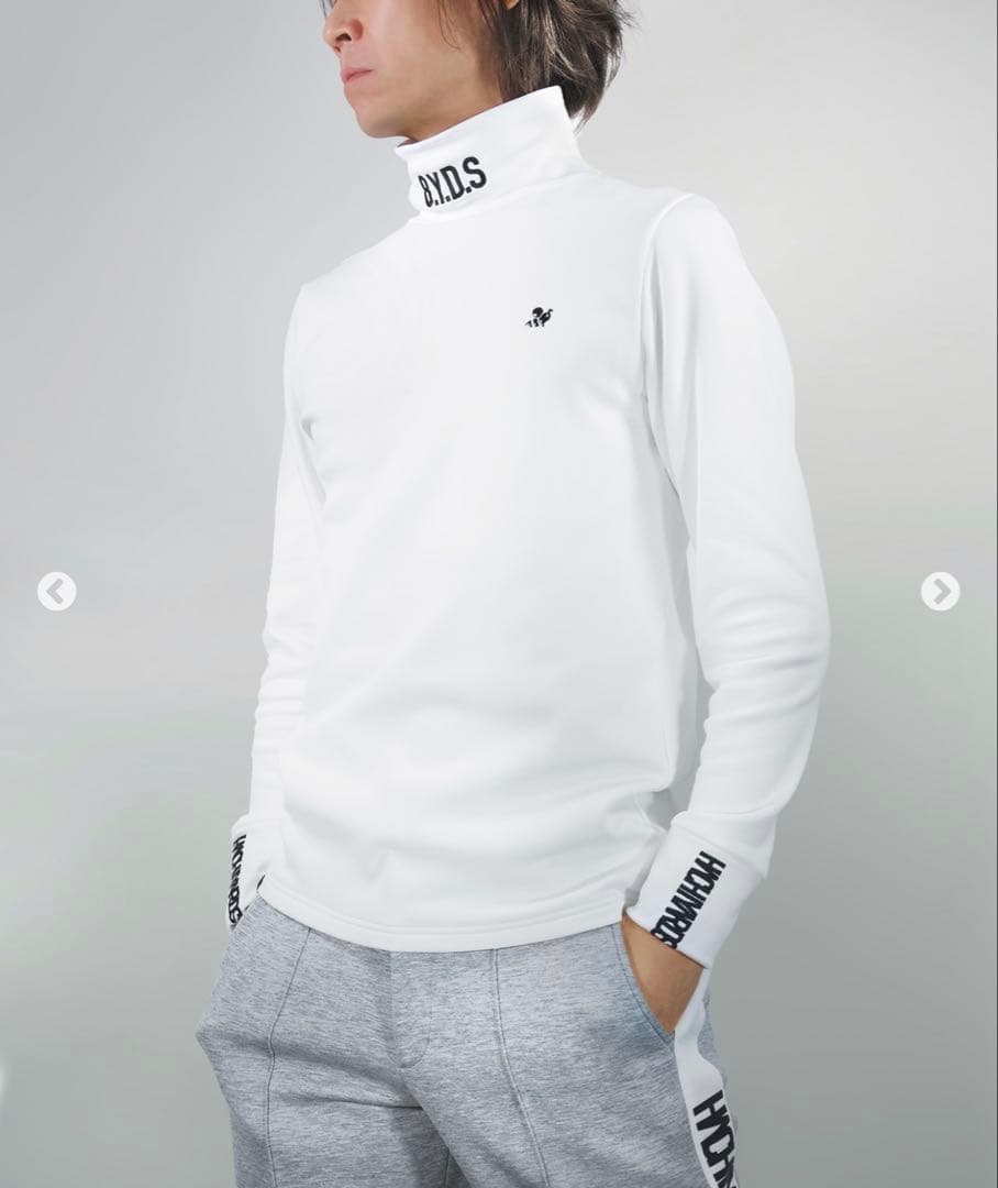 8YARDS. ハイネック長袖シャツ Lホワイト