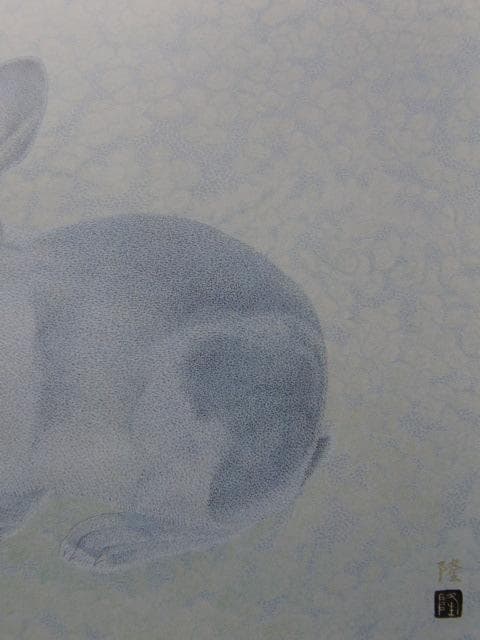 田中隆、【仔兎】、希少な額装用画集より、新品額装付、状態良好