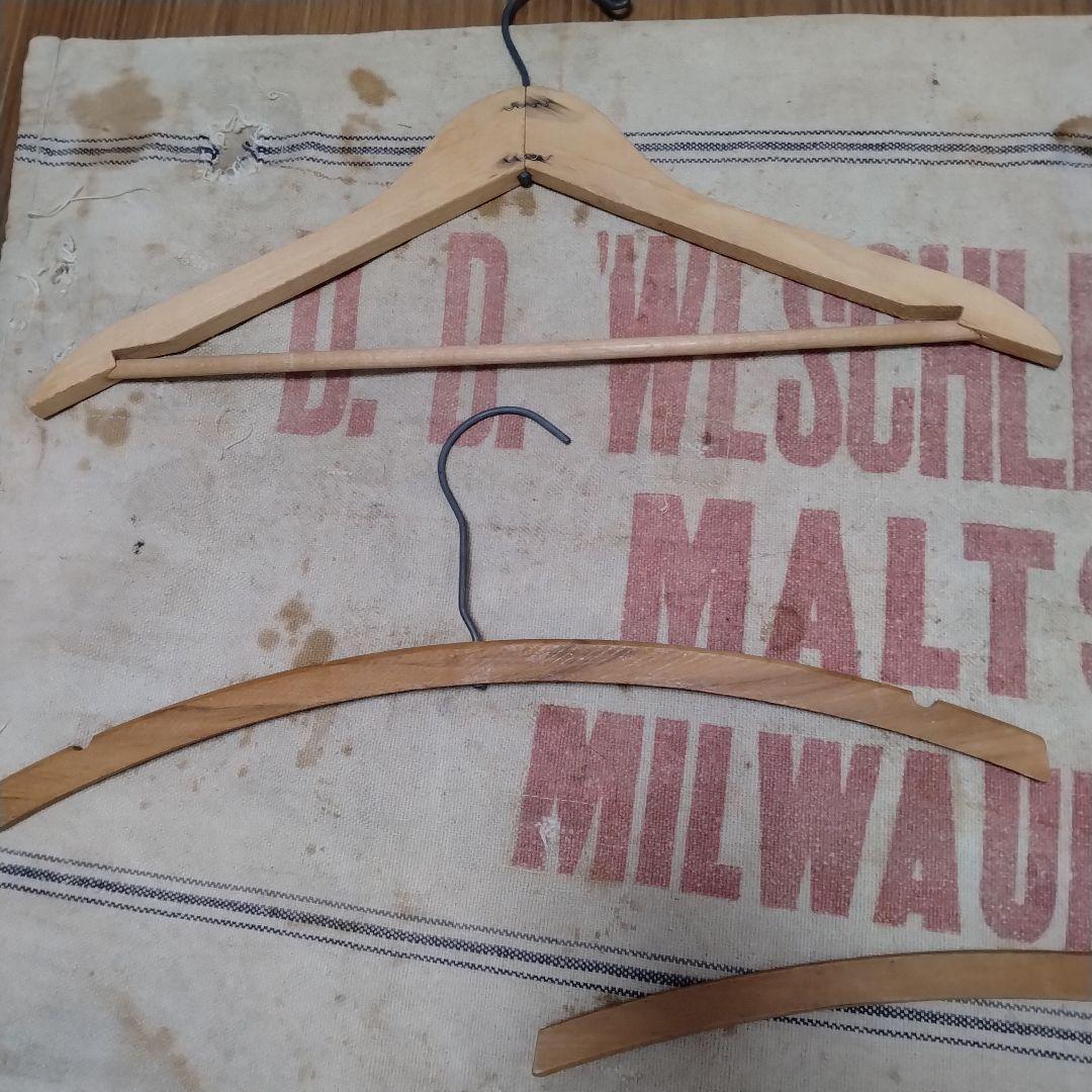 50s vintage wood hanger made in usa　5本