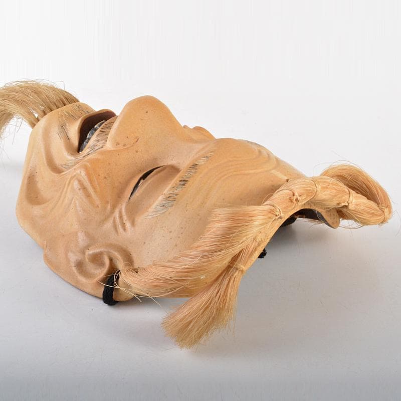 能面　能楽　雅楽　木彫　尉面　裕茂銘　C　R6987