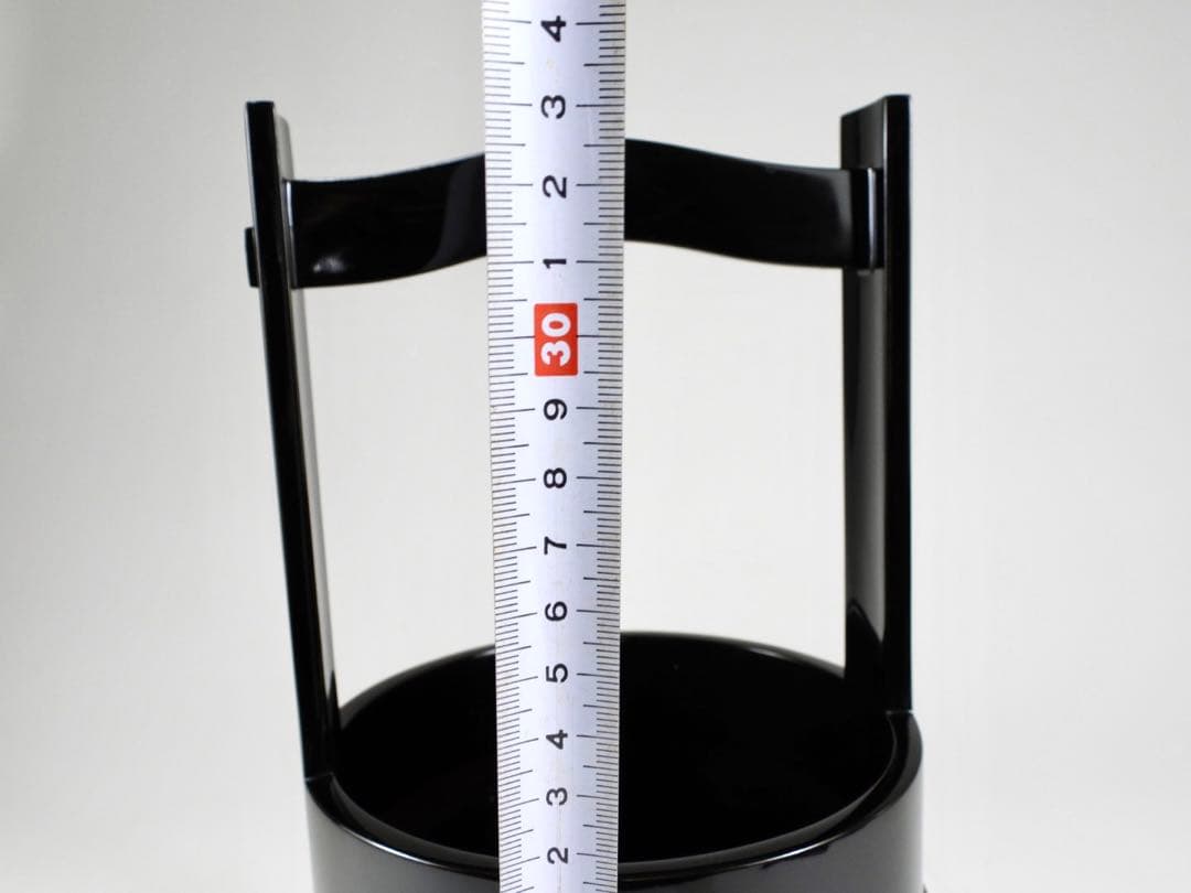 平安堂造 己ん典 蝋色塗 手桶形花生 花器 花瓶 共箱