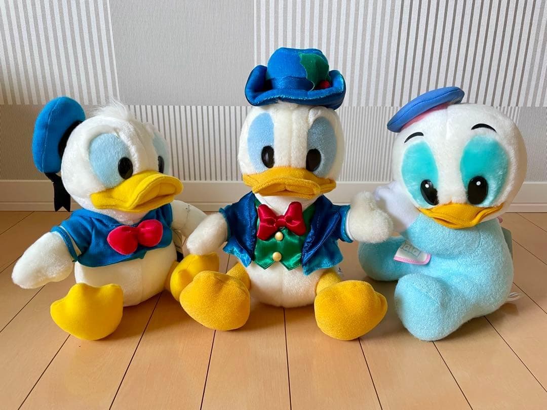 【ドナルド】 終売品 希少 ぬいぐるみ 3つ 自立 童顔 レトロ
