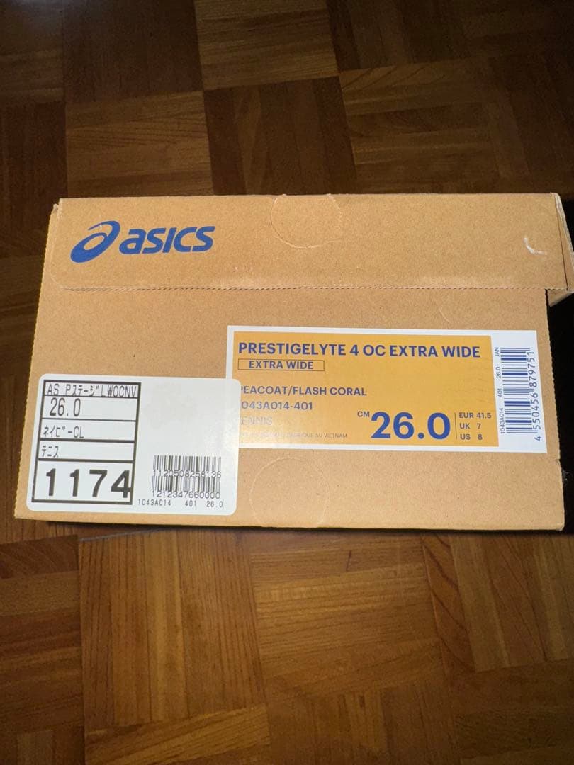 asics テニスシューズ ネイビー/オレンジ