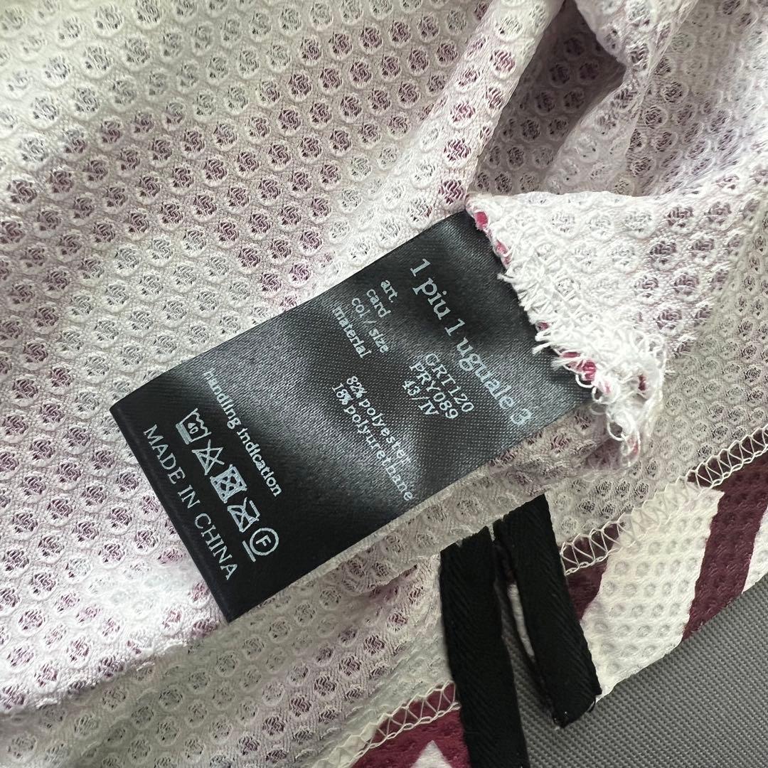 1piu1uguale3 GOLF 総柄　モックネック　半袖シャツ　メンズ　ロゴ