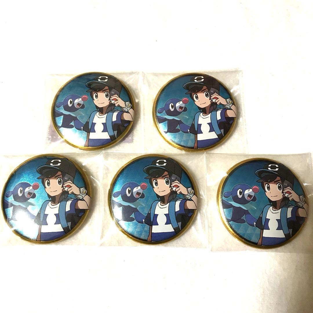 ポケモン　アローラ　A 主人公　ヨウ　アシマリ　缶バッジ　5個セット