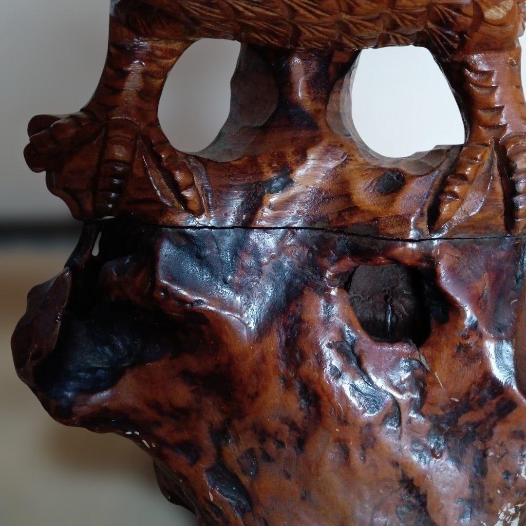 大型 木彫り 鷲 置物 一刀彫 彫刻芸術品 ヴィンテージ 民芸品 インテリア