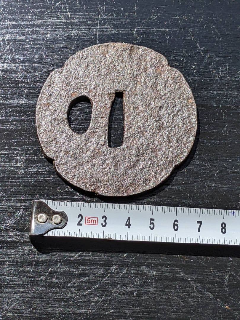 鍔４鉄製　二天 刀装具　時代　古玩　当時物