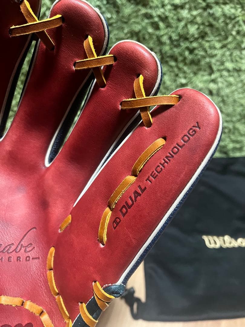 ウィルソン ワナビーヒーローデュアル 軟式内野手用87型 ネイビーSS×レッド