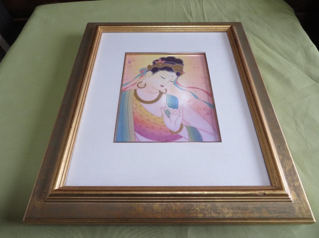 草場一壽　「　観世音菩薩　」　陶彩画