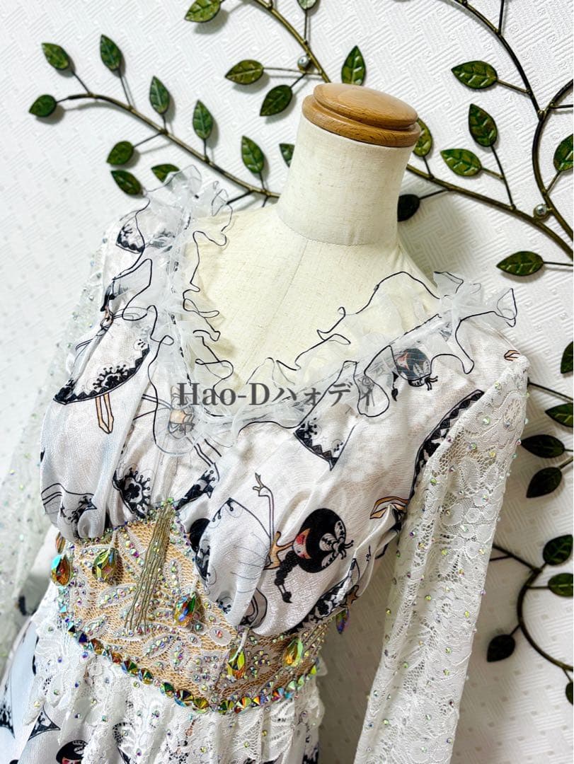 新品★ダンスドレス★スタンダード★社交ダンス★競技会★パーティー★ダンスガール柄