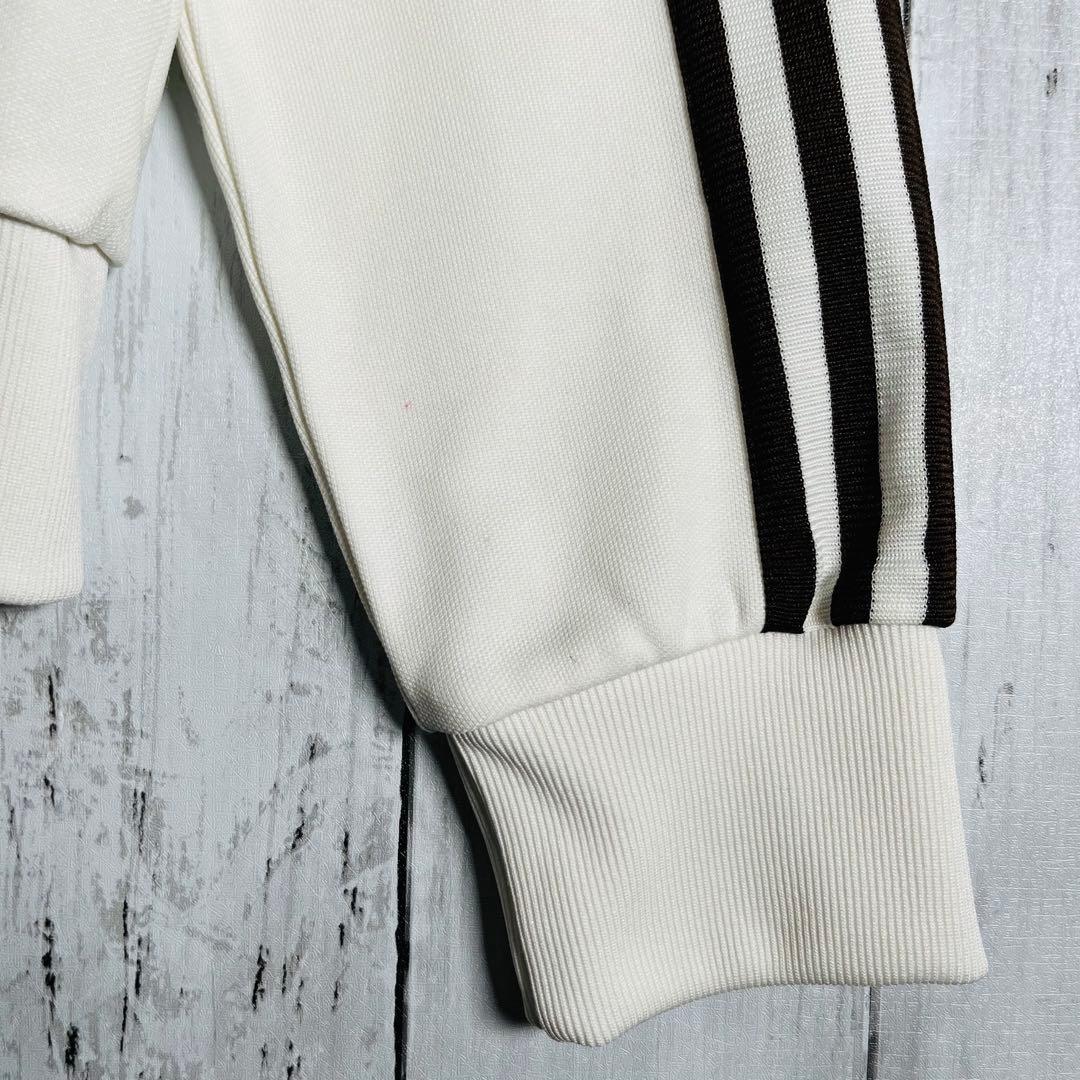 希少 90s アディダス トラックジャケット ジャージ ホワイト×ブラウン L5
