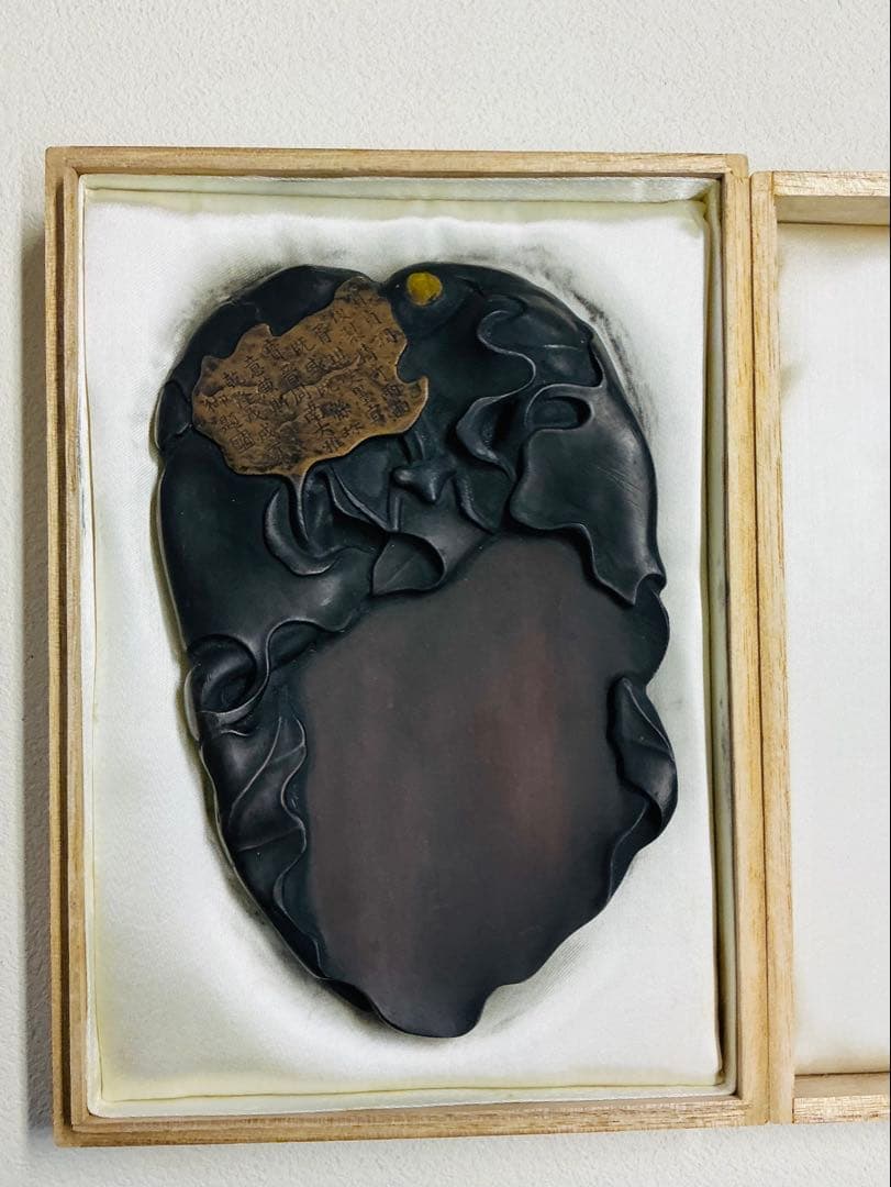 希少・美品「仿宋 米芾螽斯瓜瓞硯」箱入り 台北故宮博物院所蔵 複製 古美術 書道