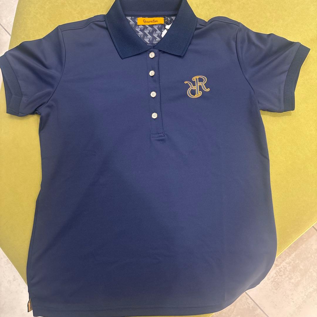 Resurrection レディースゴルフシャツ L ネイビー