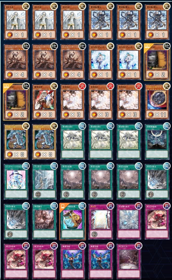 大会仕様　原石青眼構築済デッキ　スリーブ2重　サイド付き