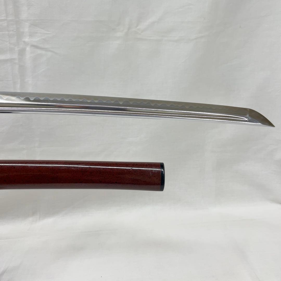 【模造刀】太刀 樋入り 全長102センチ 龍鍔 茶ツイシュ 鞘 互の目 刃紋