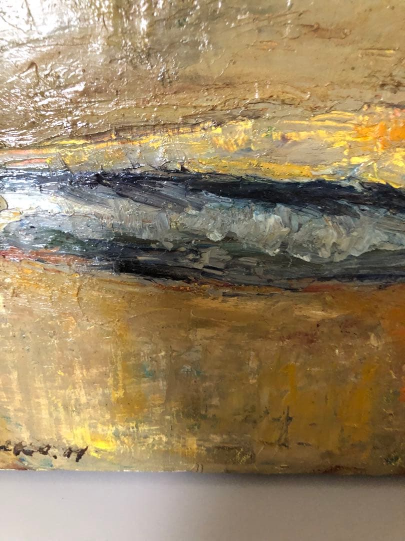 油絵（秋刀魚）さんま　Ｆ4