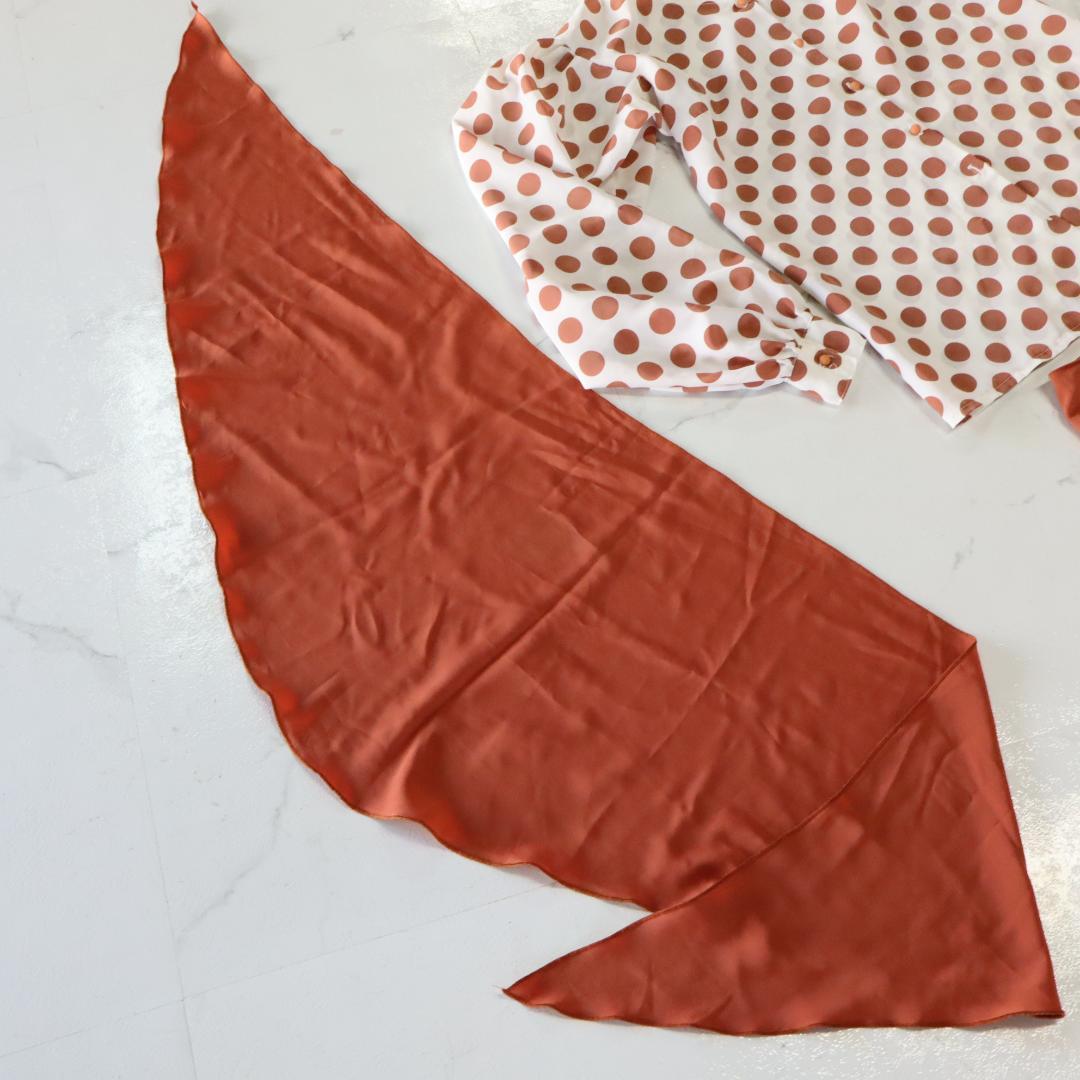 【美品 フラメンコ衣装】キャニオンブラウン×水玉柄 ブラウス ファルダ シージョ