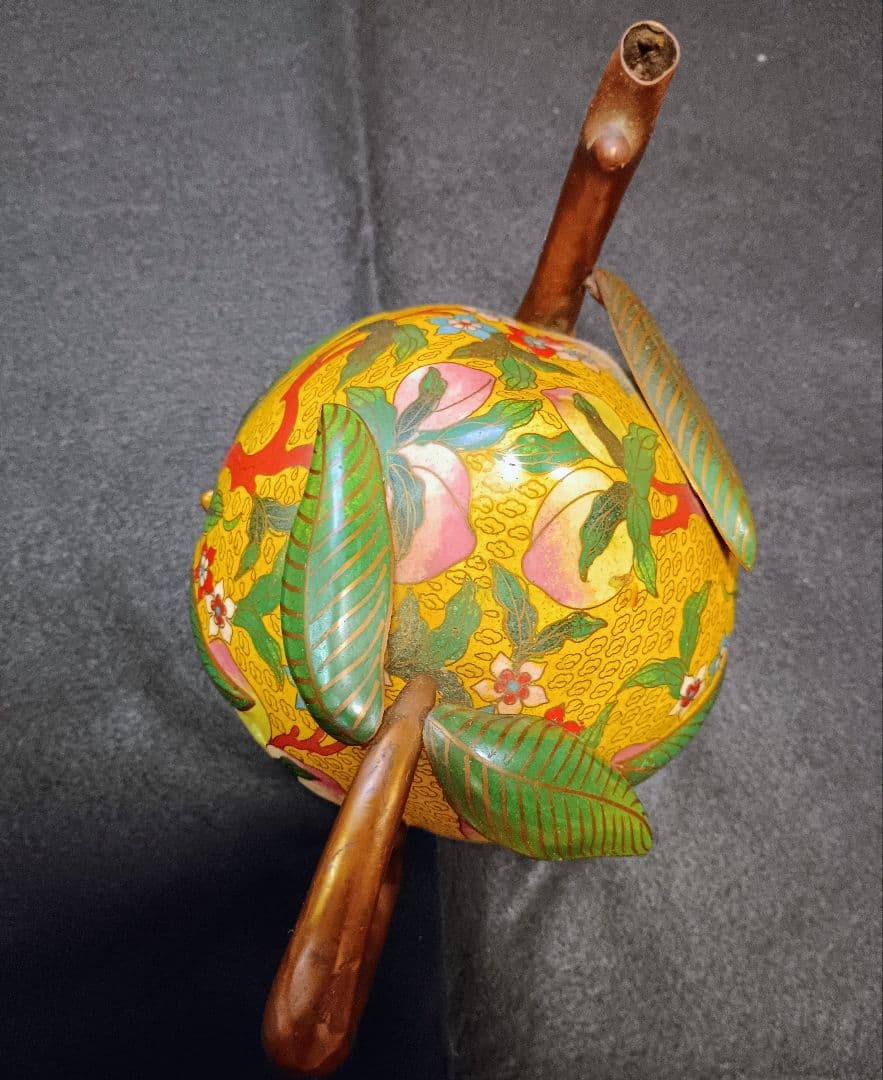 茶壺　七宝焼き　倣古　水差し　置物　中国　大きい　オブジェ　工芸品　インテリア