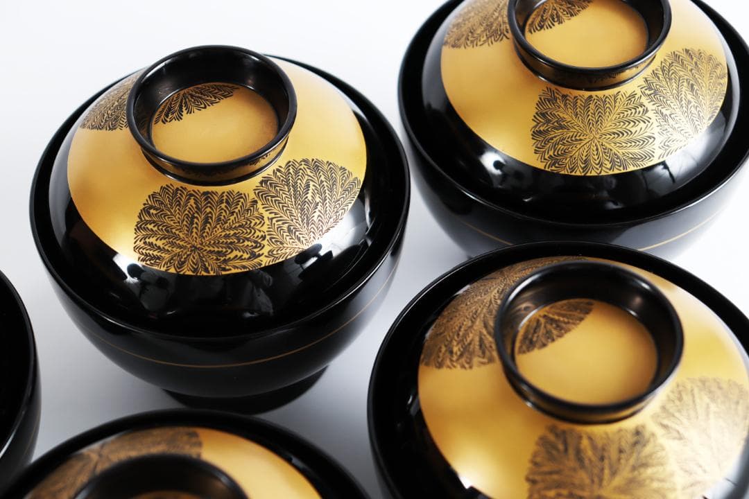 輪島塗 忍紋 吸物椀 井波唯志 五客