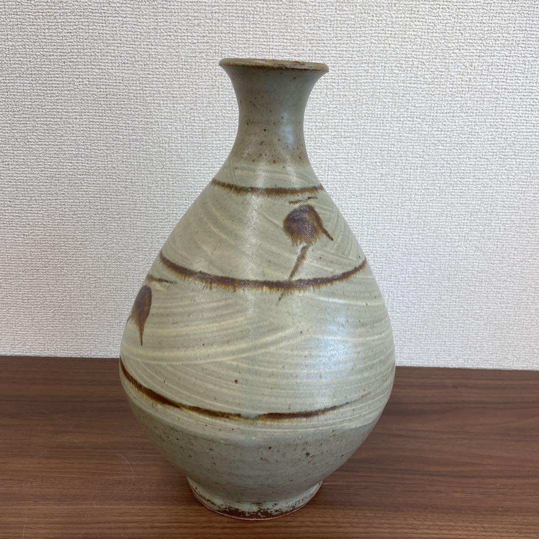 【人間国宝】島岡達三 刷毛目竹文壷