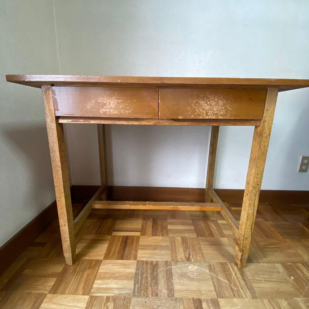長期保管品 木製机 ウッドデスク 釘打ち 古家具 エイジング ビンテージ