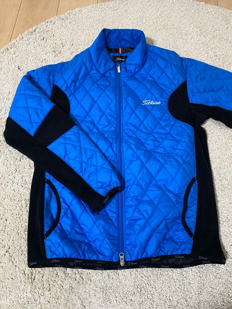 【美品】Titleist タイトリスト 中綿 キルティング フルジップ Ｌ 青