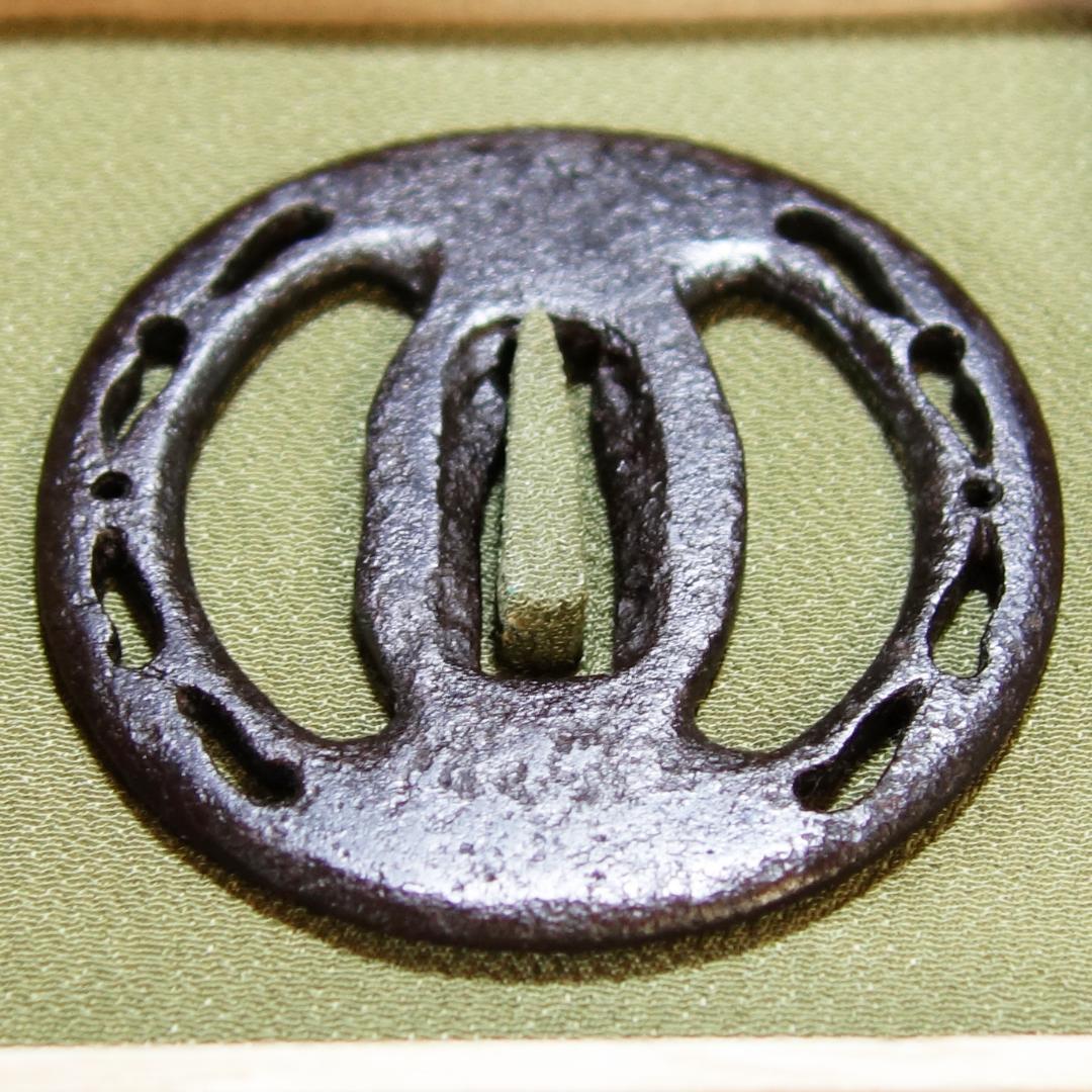 【肥後 左右海鼠透鍔】 鍔 鐔 刀装具 日本刀 江戸時代 骨董 アンティーク